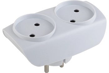 Разветвитель/тройник ЭРА SP-2-W C0045520, двухместный, без заземления, плоский, белый 65262