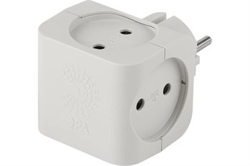 Разветвитель/тройник ЭРА SP-4-W Б0005103, четырехместный, без заземления, куб, белый 65266