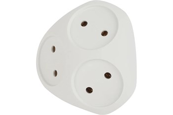 Разветвитель/тройник ЭРА SPx-3-W Б0053481, трехместный, без заземления, треугольник, белый 71527