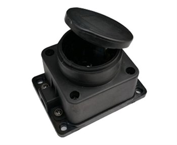 Розетка кабельная IN HOME ASD 9321 2P+PE, 220В, переносная, одноместная, с заземлением, с заглушкой, каучук, черная 62429