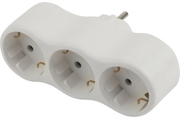 Разветвитель/тройник ЭРА SPx-3е-W Б0053479, трехместный, с заземлением, плоский, белый 71528