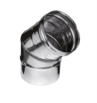 Колено дымохода диаметр 100мм, 135 градусов, нержавеющая сталь (AISI 430/0.5мм) 91246