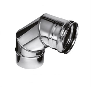 Колено дымохода диаметр 120мм, 90 градусов, нержавеющая сталь (AISI 430/0.5мм) 91245