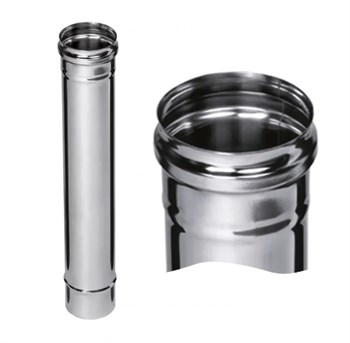 Труба дымохода диаметр 100мм, длина 0.5м, нержавеющая сталь (AISI 430/0.5мм) 91234