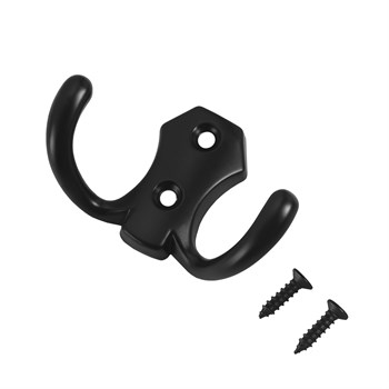 Крючок 2-рожковый СТАНДАРТ 306 В BL, матовый черный 87189