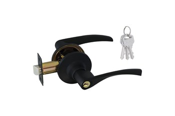 Ручка-защелка НОРА-М  ISPARUS ЗВ2-01, с фиксатором, с ключом, матовый черный 89724