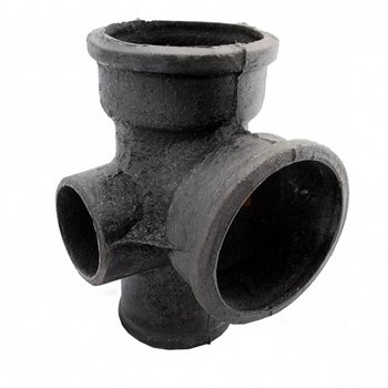 Крестовина двухплоскостная для внутренней канализации, 100/100/50, 90 градусов, правая, чугунная, черная 2564