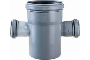 Крестовина одноплоскостная для внутренней канализации, 110/50/50, 87 градусов, полипропиленовая, серая 205