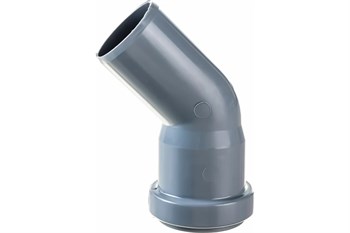 Отвод для внутренней канализации,  40мм, 45 градусов, полипропиленовый, серый 17589
