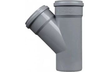 Тройник для внутренней канализации,  32х32мм, 45 градусов, полипропиленовый, серый 29740
