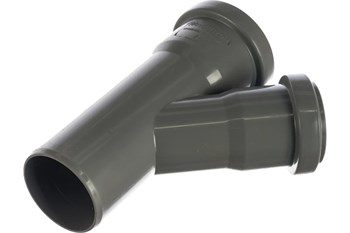 Тройник для внутренней канализации,  50х40мм, 45 градусов, полипропиленовый, серый 19090
