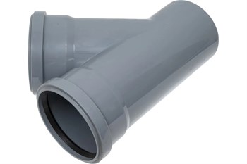 Тройник для внутренней канализации, 110х110мм, 45 градусов, полипропиленовый, серый 1314