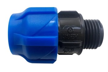 Муфта компрессионная переходная Valfex 20x1/2" НР(ш) для ПНД (ПЭ) труб, полиэтиленовая 19239