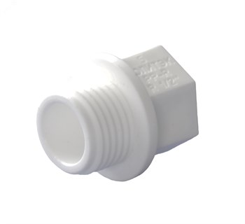 Заглушка комбинированная PPRC 25x3/4" НР(ш), резьбовая, полипропиленовая, белая 14067