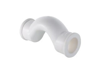 Скоба обводная раструбная PPRC 32мм, Valtec, с муфтами, короткая, полипропиленовая, белая 32651