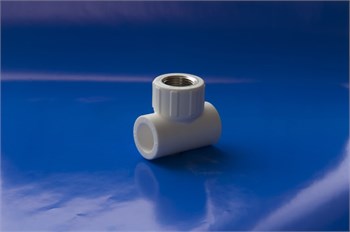 Тройник комбинированный PPRC 20x3/4" ВР, Политэк, полипропиленовый, белый 14059