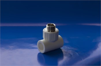 Тройник комбинированный PPRC 25x1/2" НР, Политэк, полипропиленовый, белый 2416