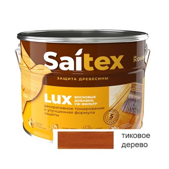 Покрытие защитно-декоративное (антисептик) SAITEX LUX, 1л, тиковое дерево 91313