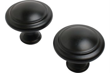 Ручка-кнопка мебельная STAHLBURO А304, 30мм, матовый черный, 2шт в упаковке 89324