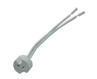 Патрон для галогеновых ламп ECOLA AB53LWPAY, GU5.3, длина провода 8см, керамический, белый 64534