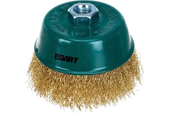 Щётка для УШМ ВОЛАТ, 75мм, "чашка", витая металлическая проволока 0.3мм 83796