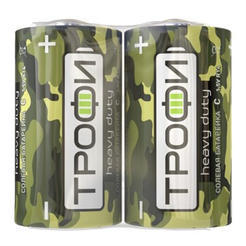 Элемент питания (батарейка) ТРОФИ Классика R14-2S, мизинчиковый, солевой, 1.5В, поштучно 78943