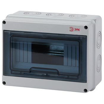 Щит распределительный для открытой проводки ЭРА SIMPLE КМПн-8, IP65, на 8 модулей, с крышкой, навесной 91147