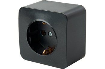 Розетка STEKKER MST16-11-05 София, одноместная, накладная, с заземлением, черный матовый 86909