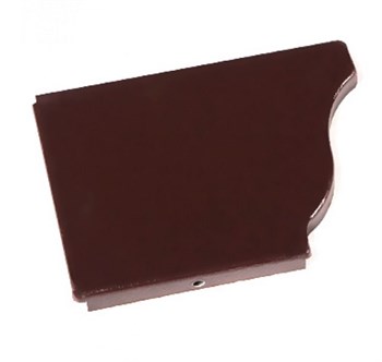 Заглушка желоба водосточного, 230мм, квадратная, левая, оцинкованная сталь с покрытием, RAL 3005 вишня 20905