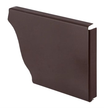 Заглушка желоба водосточного, 230мм, квадратная, оцинкованная сталь с покрытием, RAL 8017 коричневая 20906