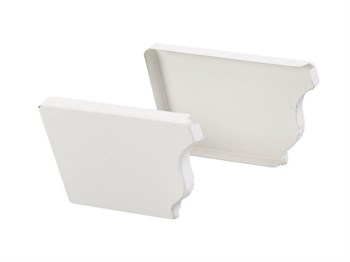 Заглушка желоба водосточного, 230мм, квадратная, оцинкованная сталь с покрытием, RAL 9003 белый 16718