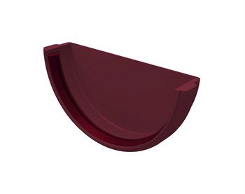 Заглушка желоба водосточного, 120мм, полукруглая, оцинкованная сталь с покрытием, RAL 3005 вишня 20908