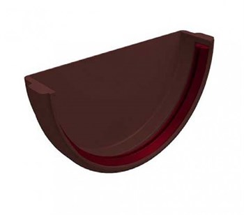 Заглушка желоба водосточного, 120мм, полукруглая, оцинкованная сталь с покрытием, RAL 8017 коричневый 20907