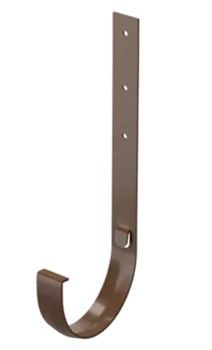 Кронштейн желоба водосточного, диаметр 120мм, полукруглый, оцинкованная сталь с покрытием, RAL 8017 коричневый 20929