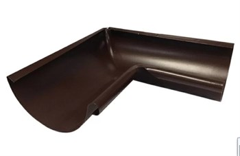 Угол желоба водосточного, диаметр 120мм, внутренний, оцинкованная сталь с покрытием, RAL 8017 коричневый 21389