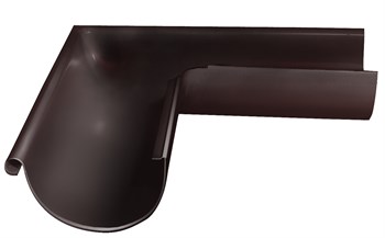 Угол желоба водосточного, диаметр 120мм, наружный, оцинкованная сталь с покрытием, RAL 8017 коричневый 20912