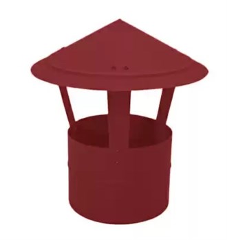 Флюгарка (зонт, дымник, колпак), диаметр 150мм, оцинкованная сталь с покрытием, RAL 3011 красный 10614