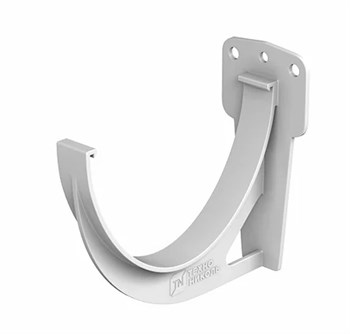 Кронштейн желоба водосточного, 125/82мм, пластиковый ПВХ, RAL 9003 белый 30954