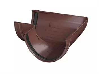 Угол желоба водосточного, 125/82мм, 90 градусов, пластиковый ПВХ, RAL 8017 коричневый 30955