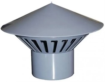 Зонт вентиляционный (дефлектор) для внутренней канализации, 110мм, полипропиленовый, серый 70292