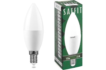 Лампа светодиодная SAFFIT SBC3715 Свеча, 15Вт, 220В, 4000К, цоколь Е14 90389