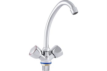 Смеситель для кухни Fauzt FZs-211-17, двухвентильный, на гайке, хром 87464