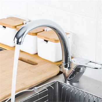 Смеситель для кухни FRUD R41104, однорычажный, на гайке, хром 90044