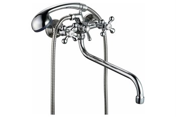 Смеситель для кухни LEDEME L5911, с гибким изливом, двухвентильный, на гайке, хром 90070