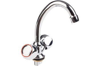 Смеситель для кухни STOMEGA 3310-4, двухвентильный, на гайке, хром 82637