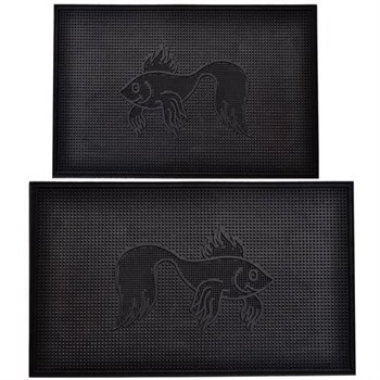 Коврик придверный АМ Рыбка, 40х60см, черный, резиновый 39464