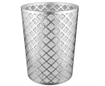 Ведро для мусора Санакс 811, 5л, 200x263мм, пластиковое, декорированное, с узором, серебро 57462