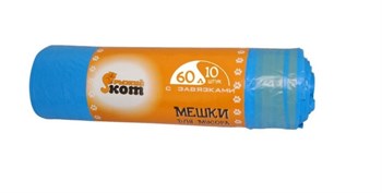 Мешки для мусора Рыжий Кот 310325, 60л, 15мкм, ПНД, с завязками, черные, в рулоне 10шт. 89750