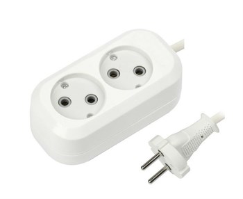 Удлинитель 1-2.SALE E1M 860454, ПВС 2x1мм2, 2 розетки, 2м, 10А, IP20, без заземления 86670