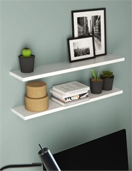 Полка настенная 686х122мм, белая, комплект 2шт. 51357